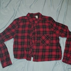 Crop top flannel shirt